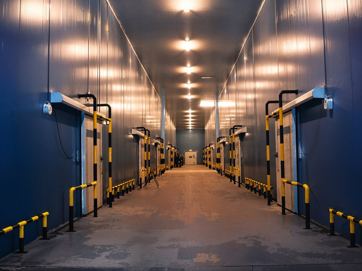 Conteneur frigorifique industriel pour traitement par congélation professionnelle